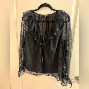 J.Crew Ruffleneck Clip Dot Blouse